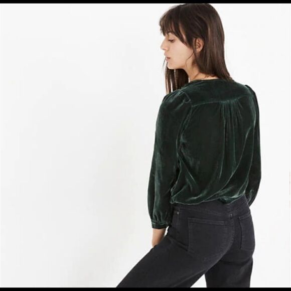 Madewell Velvet Wrap Top  - Picture 2 of 14
